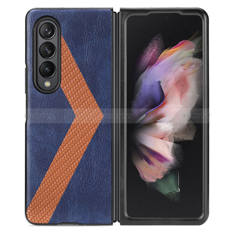 Funda Bumper Lujo Cuero y Plastico Mate Carcasa H07 para Samsung Galaxy Z Fold3 5G