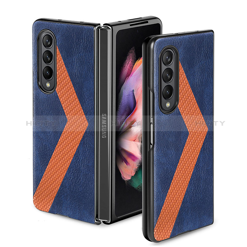 Funda Bumper Lujo Cuero y Plastico Mate Carcasa H07 para Samsung Galaxy Z Fold3 5G