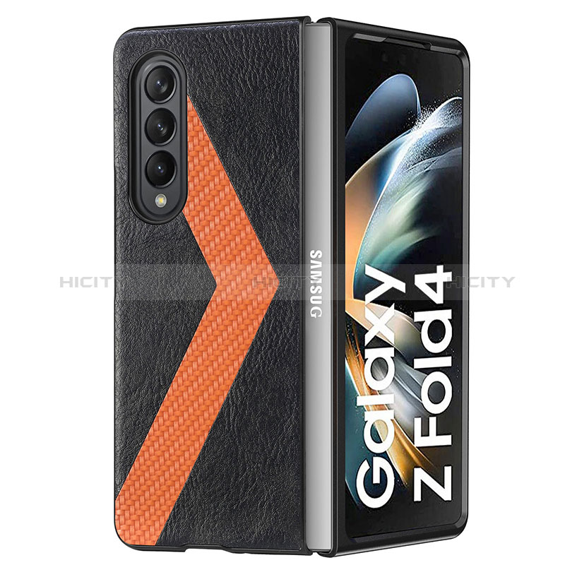 Funda Bumper Lujo Cuero y Plastico Mate Carcasa H07 para Samsung Galaxy Z Fold3 5G