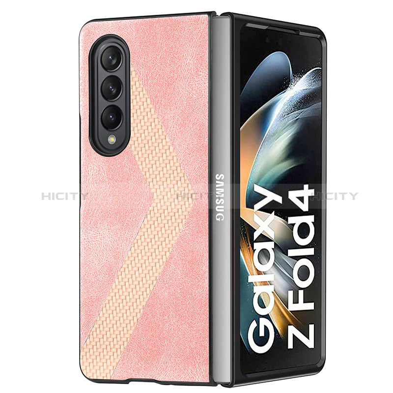 Funda Bumper Lujo Cuero y Plastico Mate Carcasa H07 para Samsung Galaxy Z Fold3 5G