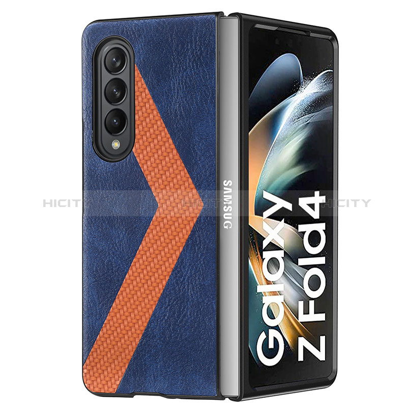 Funda Bumper Lujo Cuero y Plastico Mate Carcasa H07 para Samsung Galaxy Z Fold3 5G