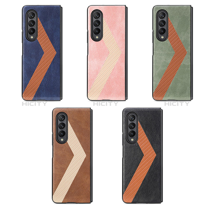 Funda Bumper Lujo Cuero y Plastico Mate Carcasa H07 para Samsung Galaxy Z Fold3 5G