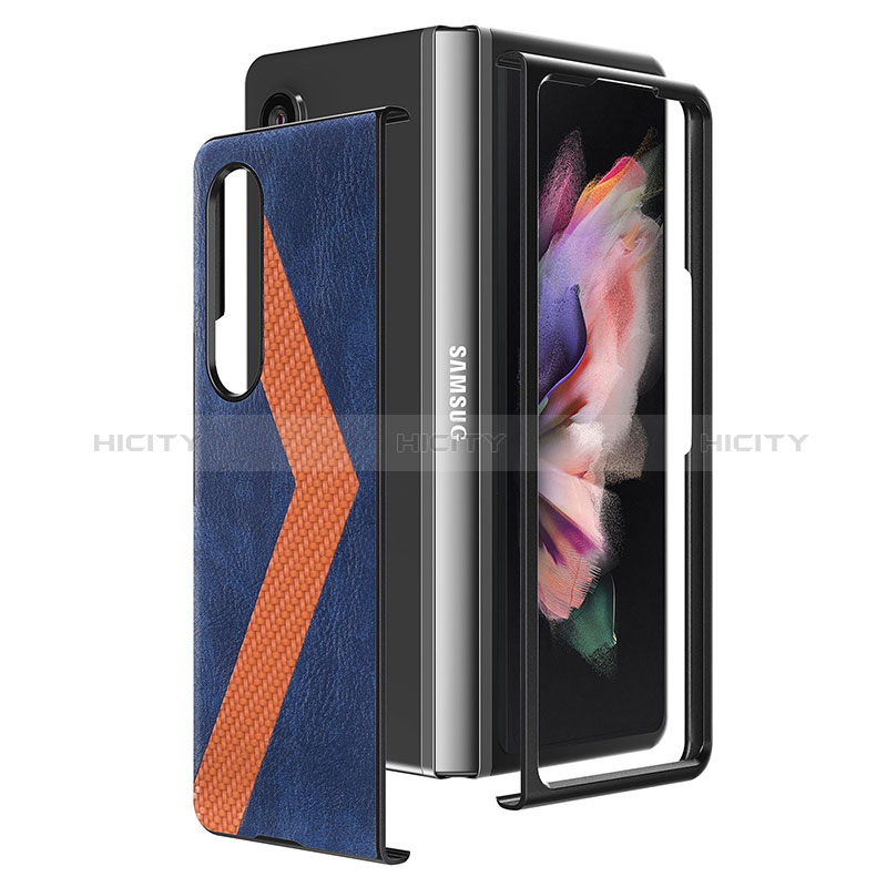 Funda Bumper Lujo Cuero y Plastico Mate Carcasa H07 para Samsung Galaxy Z Fold3 5G