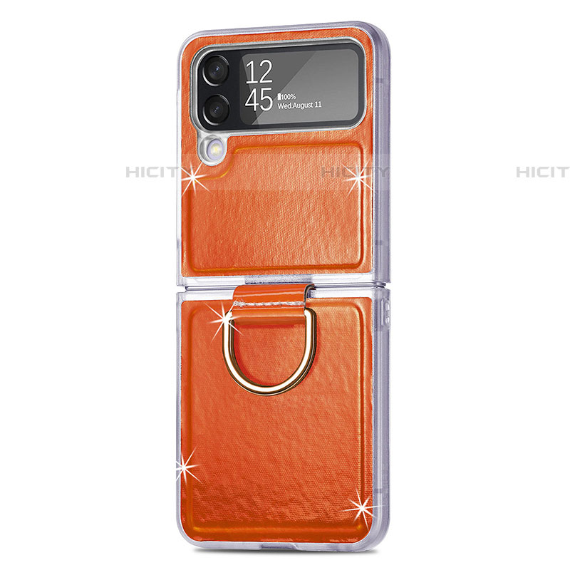 Funda Bumper Lujo Cuero y Plastico Mate Carcasa H08 para Samsung Galaxy Z Flip4 5G