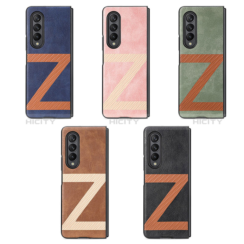 Funda Bumper Lujo Cuero y Plastico Mate Carcasa H08 para Samsung Galaxy Z Fold3 5G