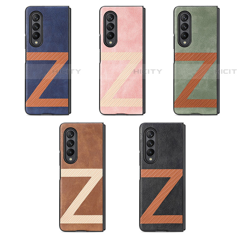 Funda Bumper Lujo Cuero y Plastico Mate Carcasa H08 para Samsung Galaxy Z Fold4 5G