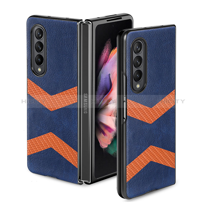 Funda Bumper Lujo Cuero y Plastico Mate Carcasa H09 para Samsung Galaxy Z Fold3 5G