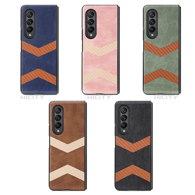 Funda Bumper Lujo Cuero y Plastico Mate Carcasa H09 para Samsung Galaxy Z Fold3 5G