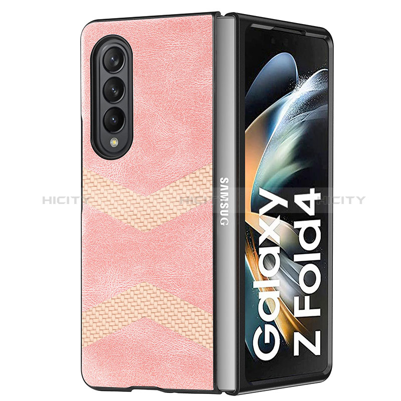 Funda Bumper Lujo Cuero y Plastico Mate Carcasa H09 para Samsung Galaxy Z Fold3 5G