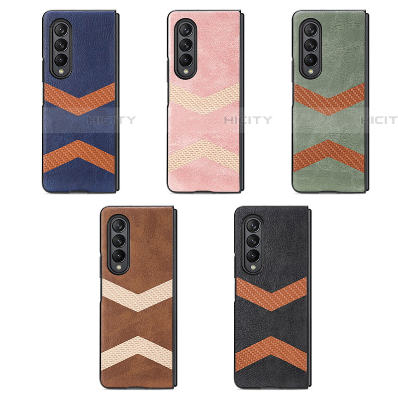 Funda Bumper Lujo Cuero y Plastico Mate Carcasa H09 para Samsung Galaxy Z Fold4 5G