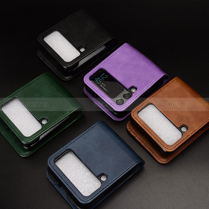 Funda Bumper Lujo Cuero y Plastico Mate Carcasa JD1 para Samsung Galaxy Z Flip3 5G