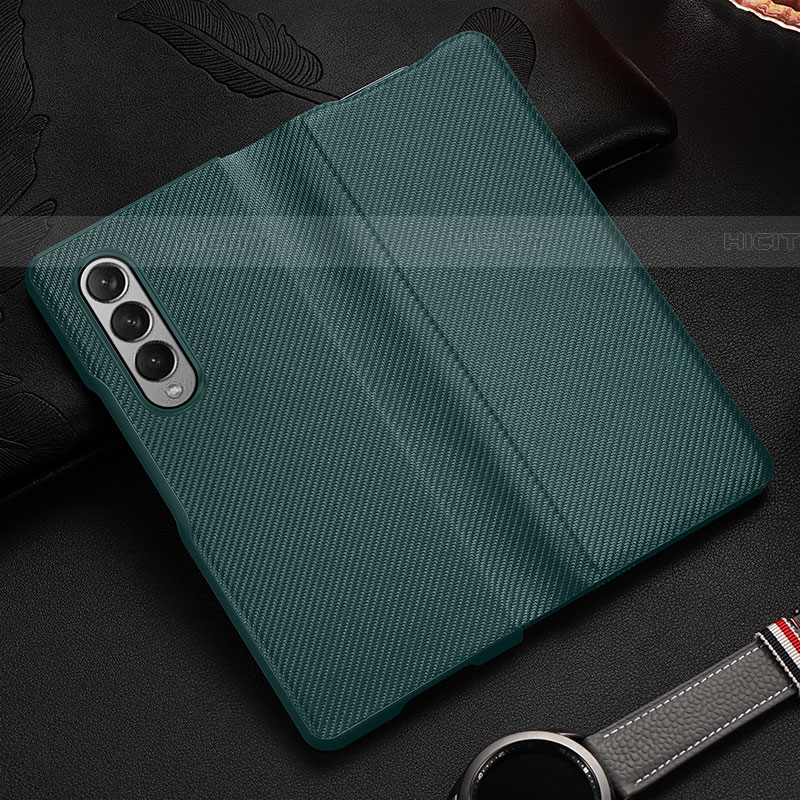 Funda Bumper Lujo Cuero y Plastico Mate Carcasa L01 para Samsung Galaxy Z Fold4 5G Verde