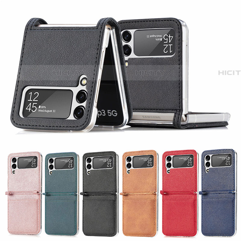 Funda Bumper Lujo Cuero y Plastico Mate Carcasa L05 para Samsung Galaxy Z Flip4 5G