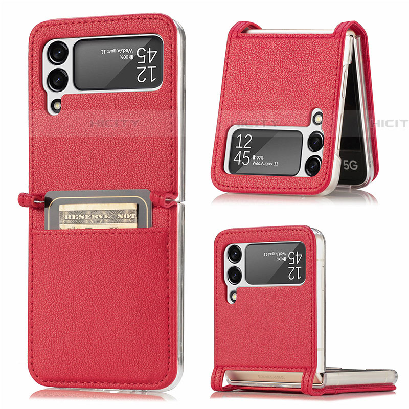 Funda Bumper Lujo Cuero y Plastico Mate Carcasa L05 para Samsung Galaxy Z Flip4 5G