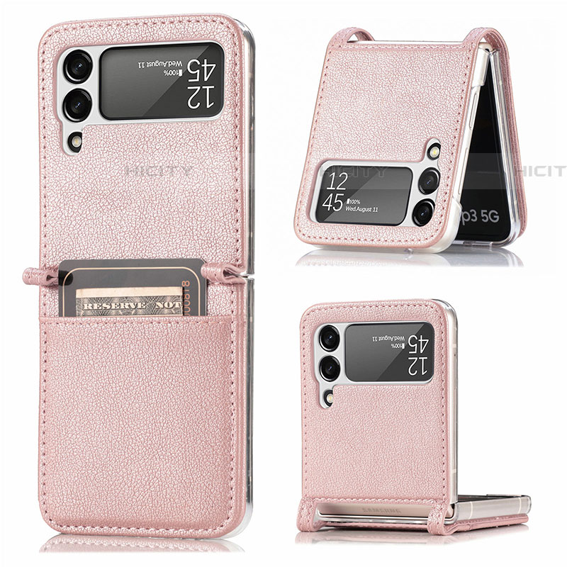 Funda Bumper Lujo Cuero y Plastico Mate Carcasa L05 para Samsung Galaxy Z Flip4 5G