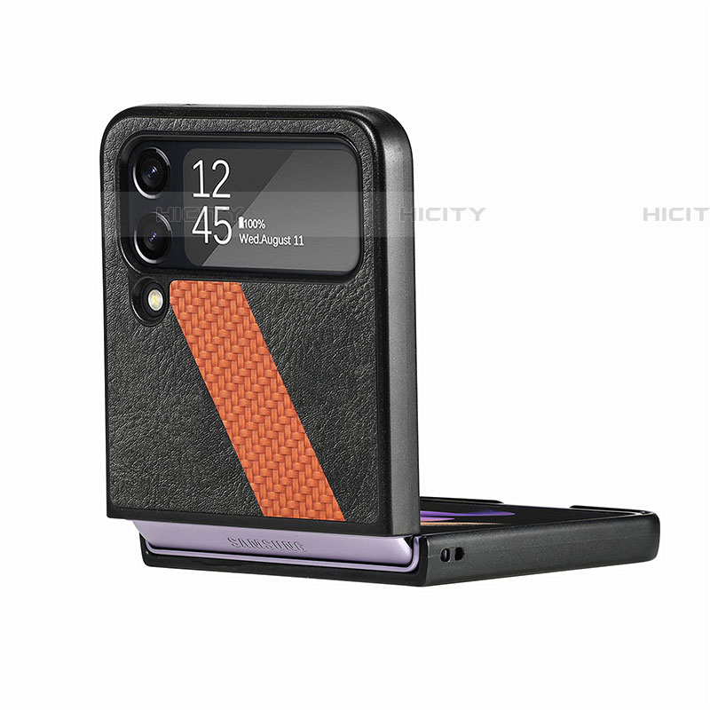 Funda Bumper Lujo Cuero y Plastico Mate Carcasa L07 para Samsung Galaxy Z Flip4 5G