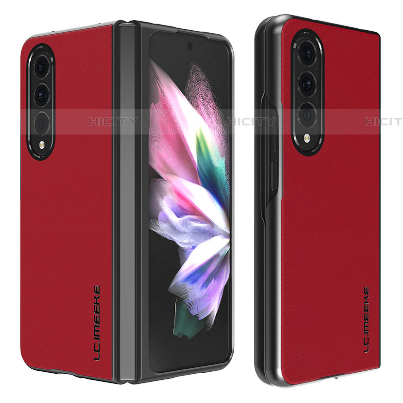 Funda Bumper Lujo Cuero y Plastico Mate Carcasa LC1 para Samsung Galaxy Z Fold4 5G