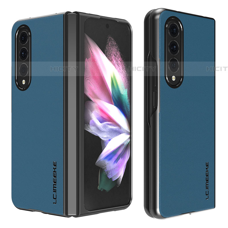 Funda Bumper Lujo Cuero y Plastico Mate Carcasa LC1 para Samsung Galaxy Z Fold4 5G