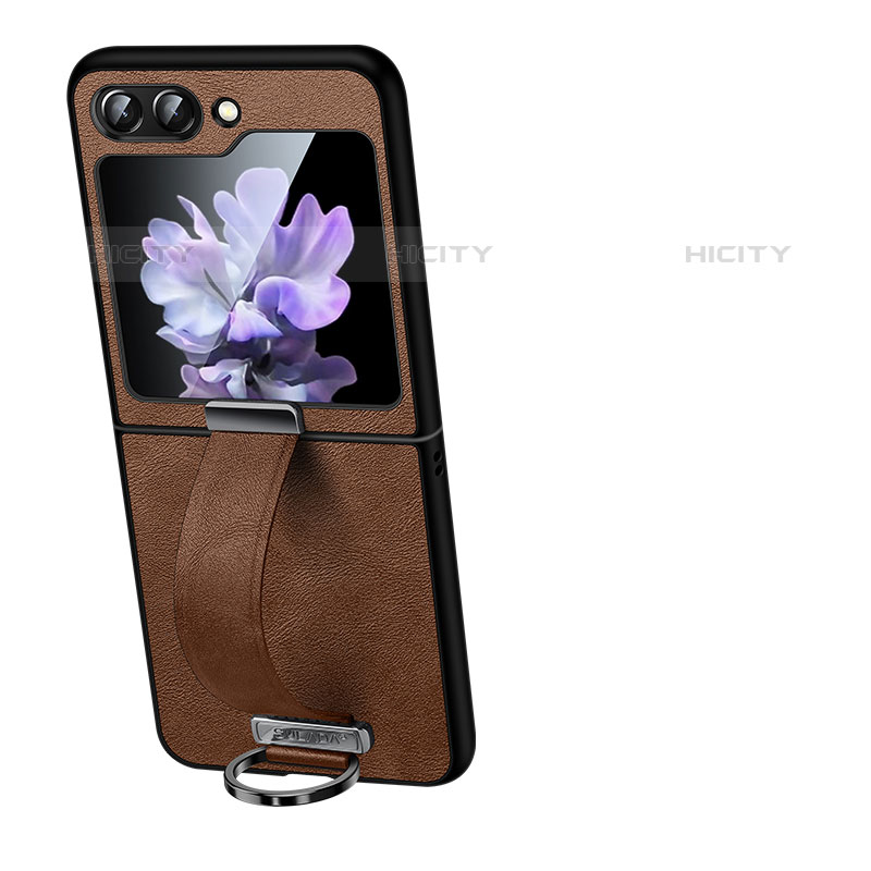 Funda Bumper Lujo Cuero y Plastico Mate Carcasa LD1 para Samsung Galaxy Z Flip5 5G