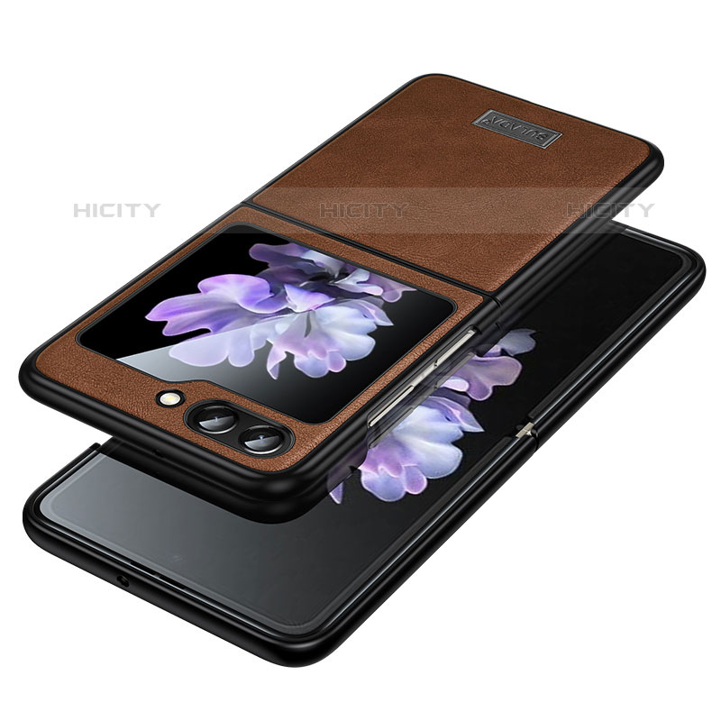 Funda Bumper Lujo Cuero y Plastico Mate Carcasa LD2 para Samsung Galaxy Z Flip5 5G