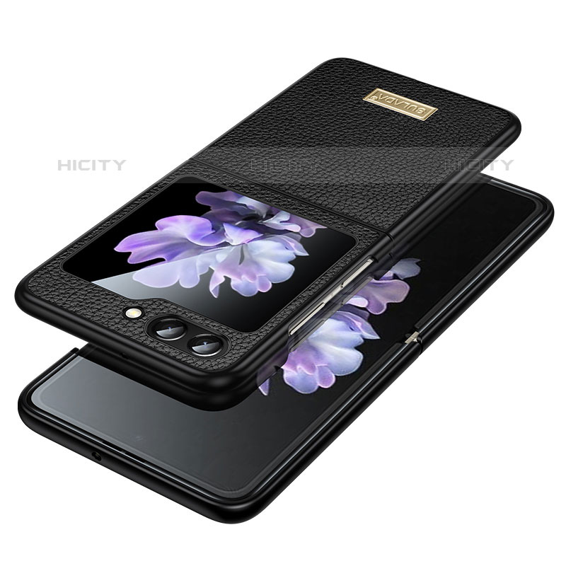 Funda Bumper Lujo Cuero y Plastico Mate Carcasa LD3 para Samsung Galaxy Z Flip5 5G