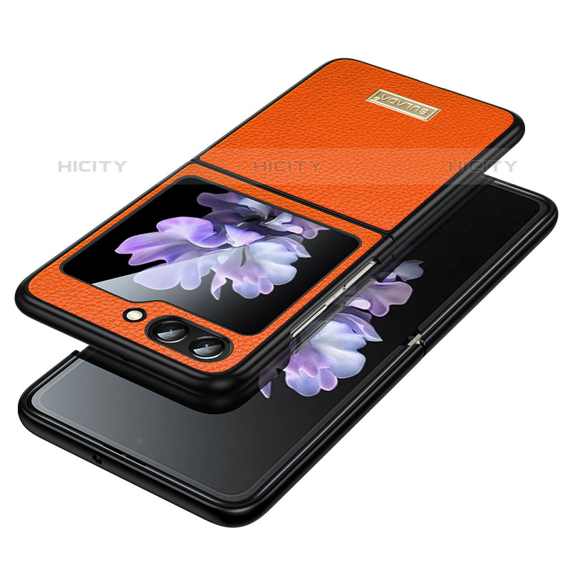 Funda Bumper Lujo Cuero y Plastico Mate Carcasa LD3 para Samsung Galaxy Z Flip5 5G