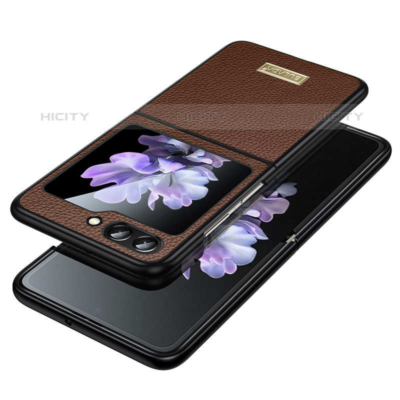 Funda Bumper Lujo Cuero y Plastico Mate Carcasa LD3 para Samsung Galaxy Z Flip5 5G