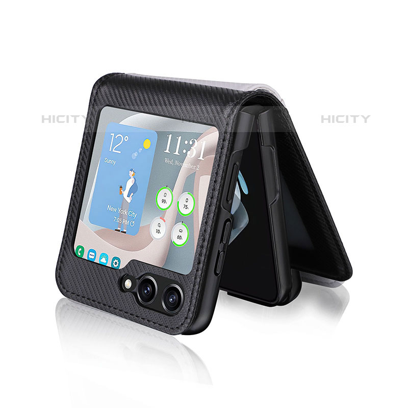 Funda Bumper Lujo Cuero y Plastico Mate Carcasa LZ1 para Samsung Galaxy Z Flip5 5G