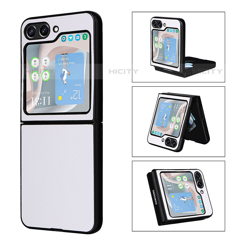 Funda Bumper Lujo Cuero y Plastico Mate Carcasa LZ3 para Samsung Galaxy Z Flip5 5G