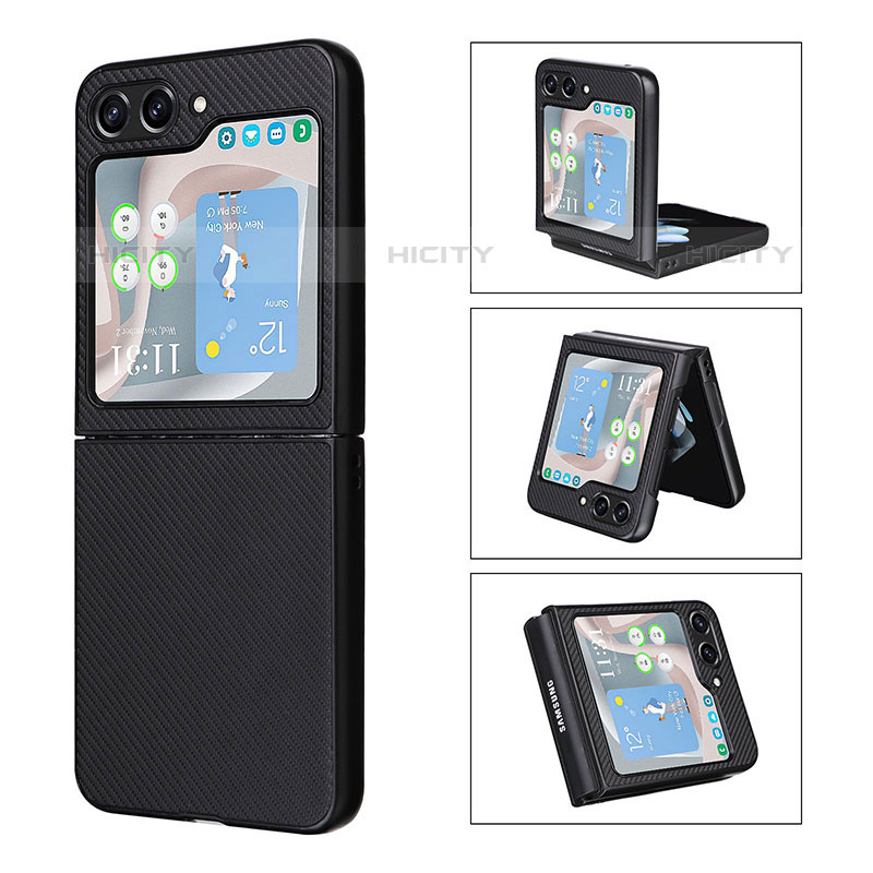 Funda Bumper Lujo Cuero y Plastico Mate Carcasa LZ3 para Samsung Galaxy Z Flip5 5G