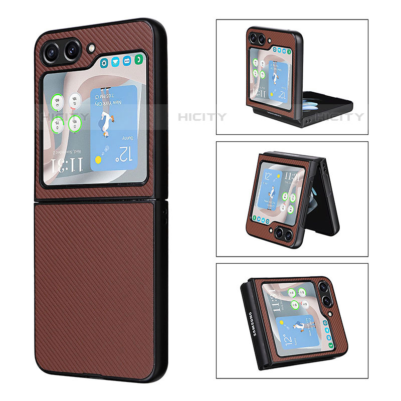 Funda Bumper Lujo Cuero y Plastico Mate Carcasa LZ3 para Samsung Galaxy Z Flip5 5G