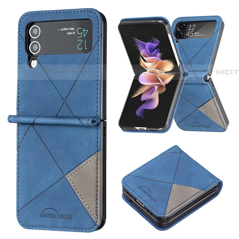 Funda Bumper Lujo Cuero y Plastico Mate Carcasa para Samsung Galaxy Z Flip4 5G