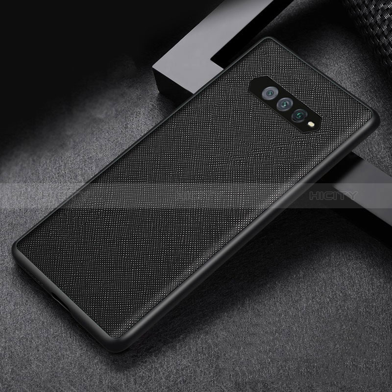 Funda Bumper Lujo Cuero y Plastico Mate Carcasa para Xiaomi Black Shark 4S 5G Negro