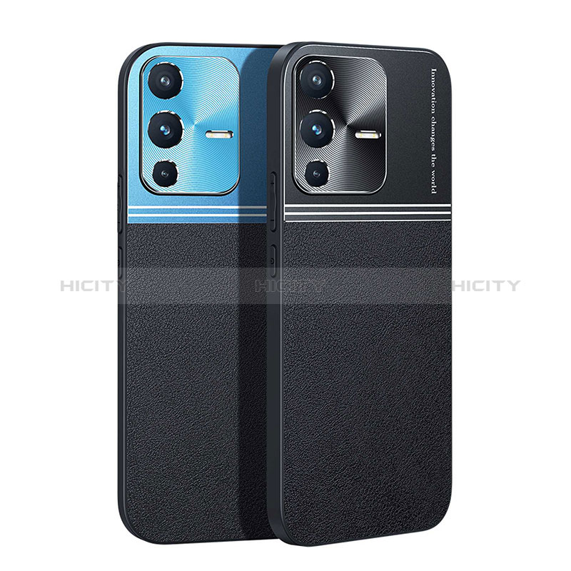 Funda Bumper Lujo Cuero y Plastico Mate Carcasa QC1 para Vivo V23 Pro 5G