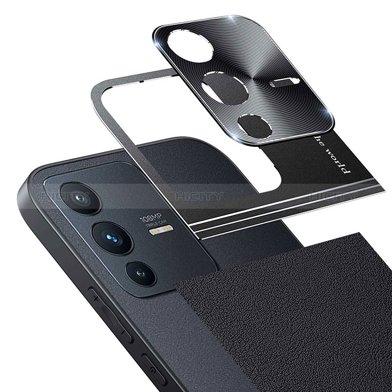 Funda Bumper Lujo Cuero y Plastico Mate Carcasa QC1 para Vivo V23 Pro 5G