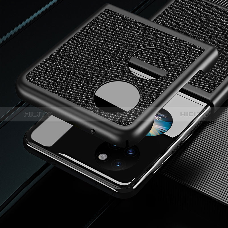 Funda Bumper Lujo Cuero y Plastico Mate Carcasa QH1 para Huawei P60 Pocket