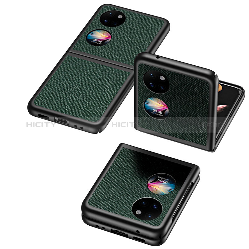 Funda Bumper Lujo Cuero y Plastico Mate Carcasa QH1 para Huawei Pocket S