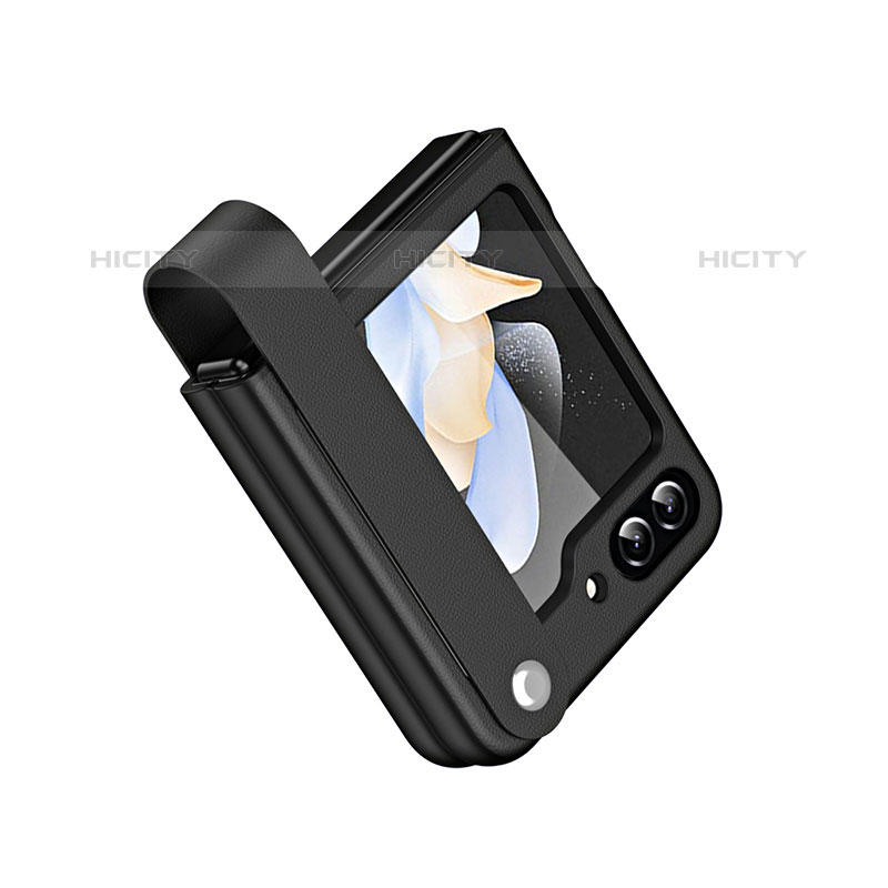 Funda Bumper Lujo Cuero y Plastico Mate Carcasa QH1 para Samsung Galaxy Z Flip5 5G