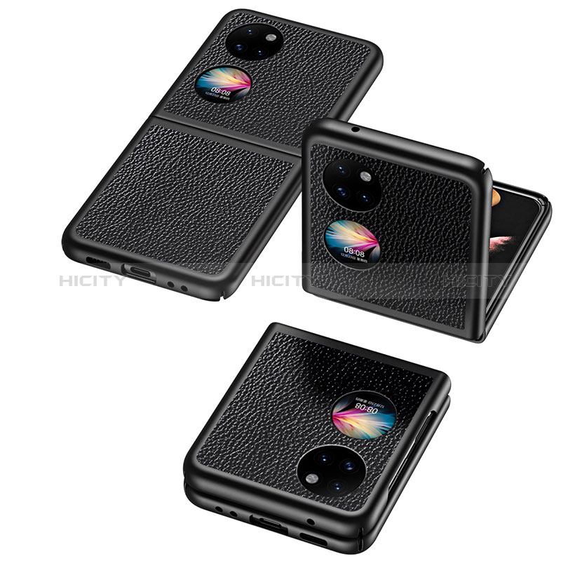 Funda Bumper Lujo Cuero y Plastico Mate Carcasa QH3 para Huawei P50 Pocket