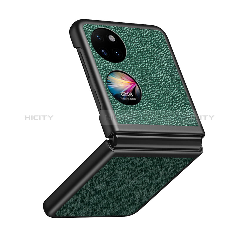 Funda Bumper Lujo Cuero y Plastico Mate Carcasa QH4 para Huawei Pocket S