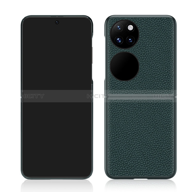 Funda Bumper Lujo Cuero y Plastico Mate Carcasa QK1 para Huawei P50 Pocket