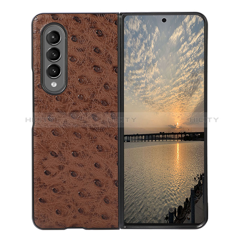 Funda Bumper Lujo Cuero y Plastico Mate Carcasa R01 para Samsung Galaxy Z Fold3 5G