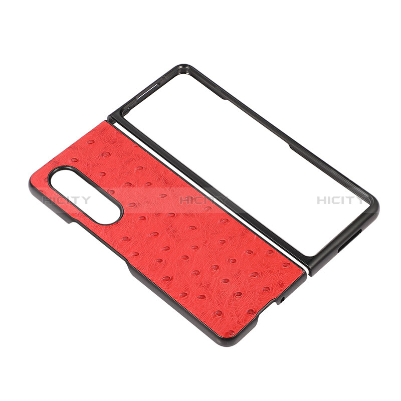 Funda Bumper Lujo Cuero y Plastico Mate Carcasa R01 para Samsung Galaxy Z Fold3 5G