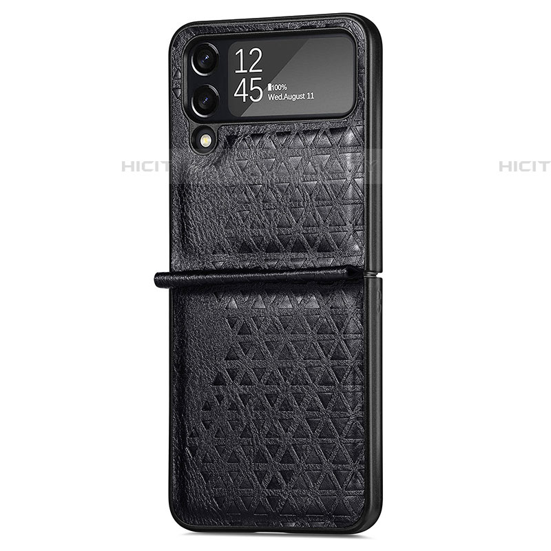 Funda Bumper Lujo Cuero y Plastico Mate Carcasa R02 para Samsung Galaxy Z Flip4 5G