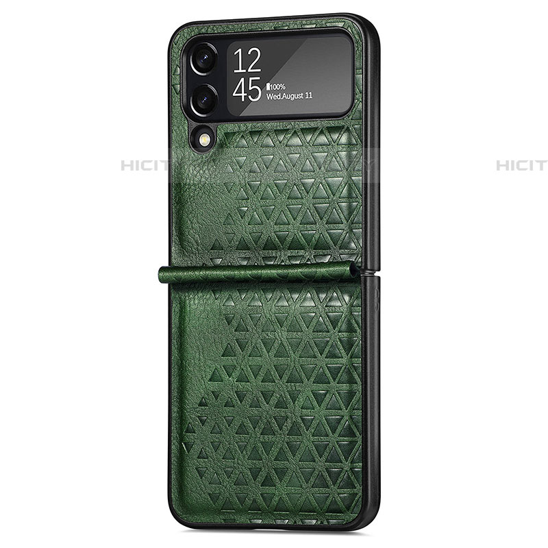 Funda Bumper Lujo Cuero y Plastico Mate Carcasa R02 para Samsung Galaxy Z Flip4 5G