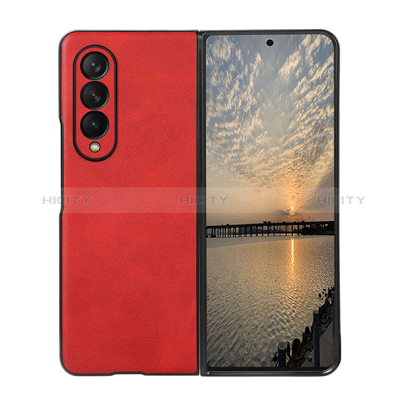 Funda Bumper Lujo Cuero y Plastico Mate Carcasa R02 para Samsung Galaxy Z Fold3 5G