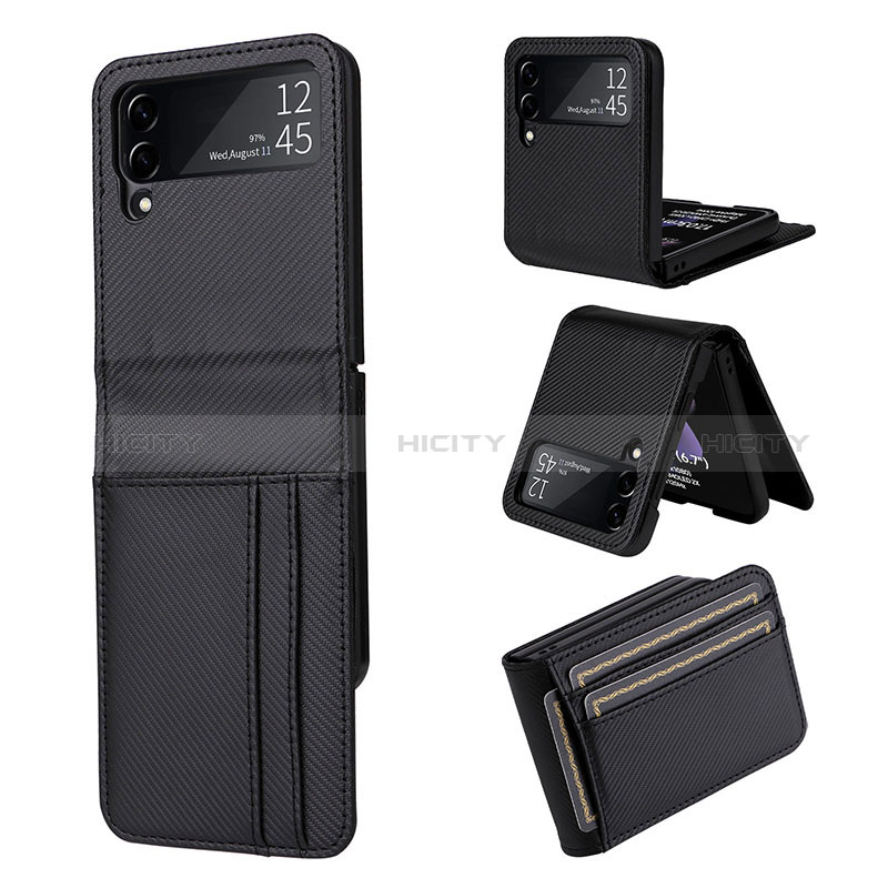 Funda Bumper Lujo Cuero y Plastico Mate Carcasa R03 para Samsung Galaxy Z Flip3 5G