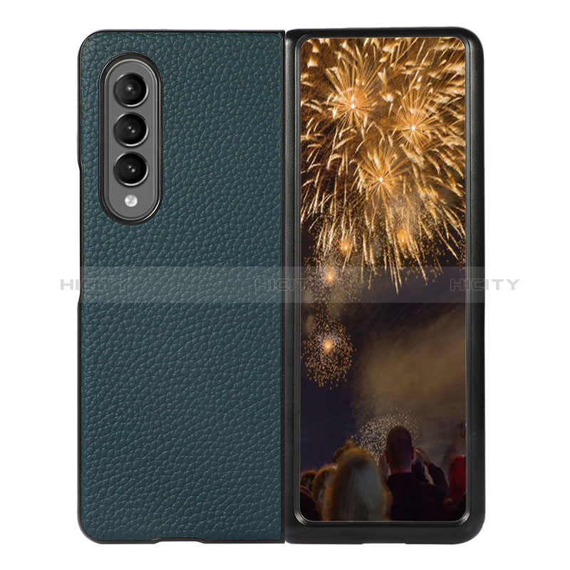 Funda Bumper Lujo Cuero y Plastico Mate Carcasa R03 para Samsung Galaxy Z Fold3 5G