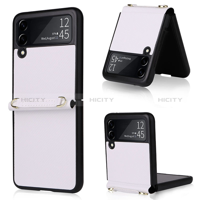 Funda Bumper Lujo Cuero y Plastico Mate Carcasa R04 para Samsung Galaxy Z Flip3 5G