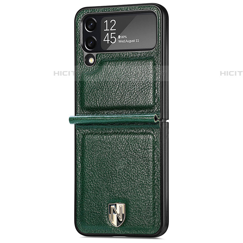 Funda Bumper Lujo Cuero y Plastico Mate Carcasa R05 para Samsung Galaxy Z Flip4 5G